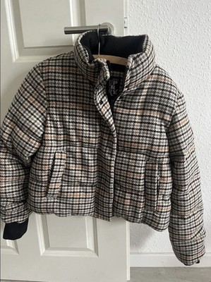 Superdry Damen Daunenjacke   EU 38   Hahnentritt   Kurzjacke