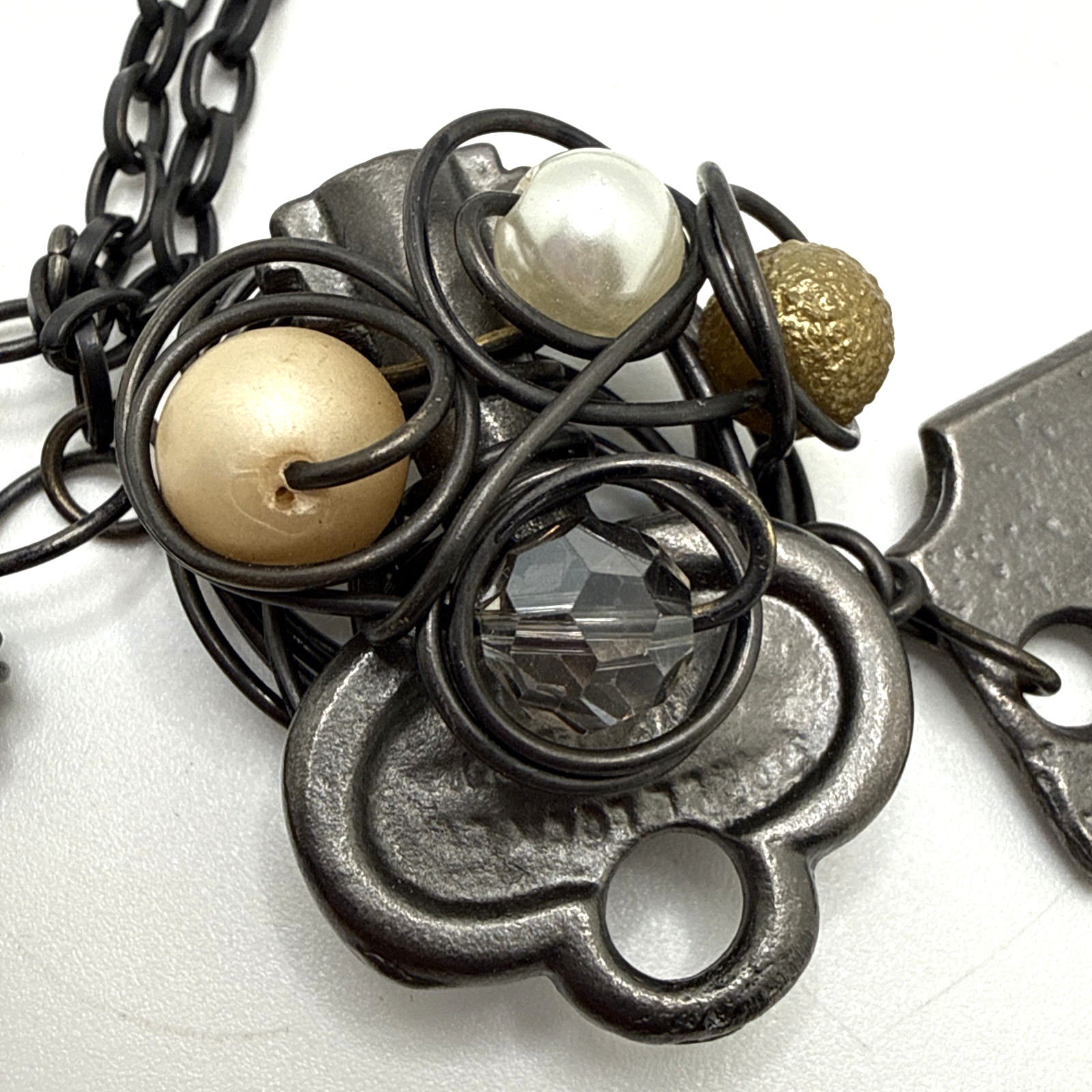 Steampunk Found Object Bracelet Wire Wrapped Keyh… - image 3