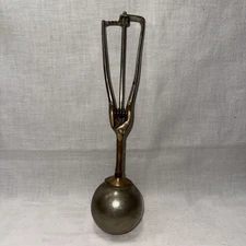 Antique Ice Cream Scoop Possibly Gilchrist Brass And Stainless 10 1/2”L Works