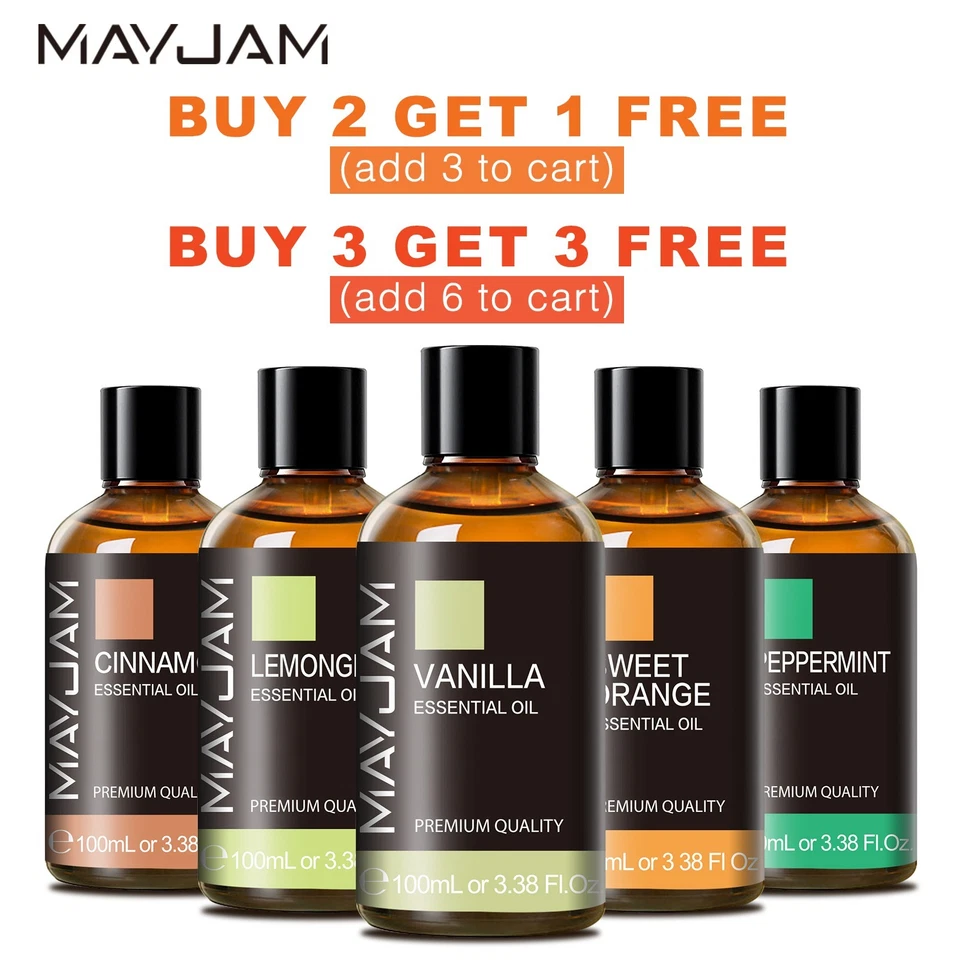 MAYJAM Essential Oils 3.38 oz 100% Pure & Natural Therapeutic Grade Aromatherapy