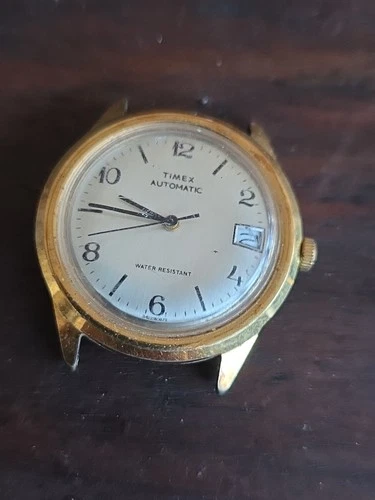 Vintage Timex Automatic Date Men’s Watch Gold Tone