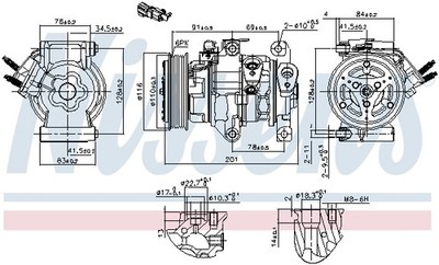 1x NISSENS 891007 Kompressor Klimaanlage für Ford