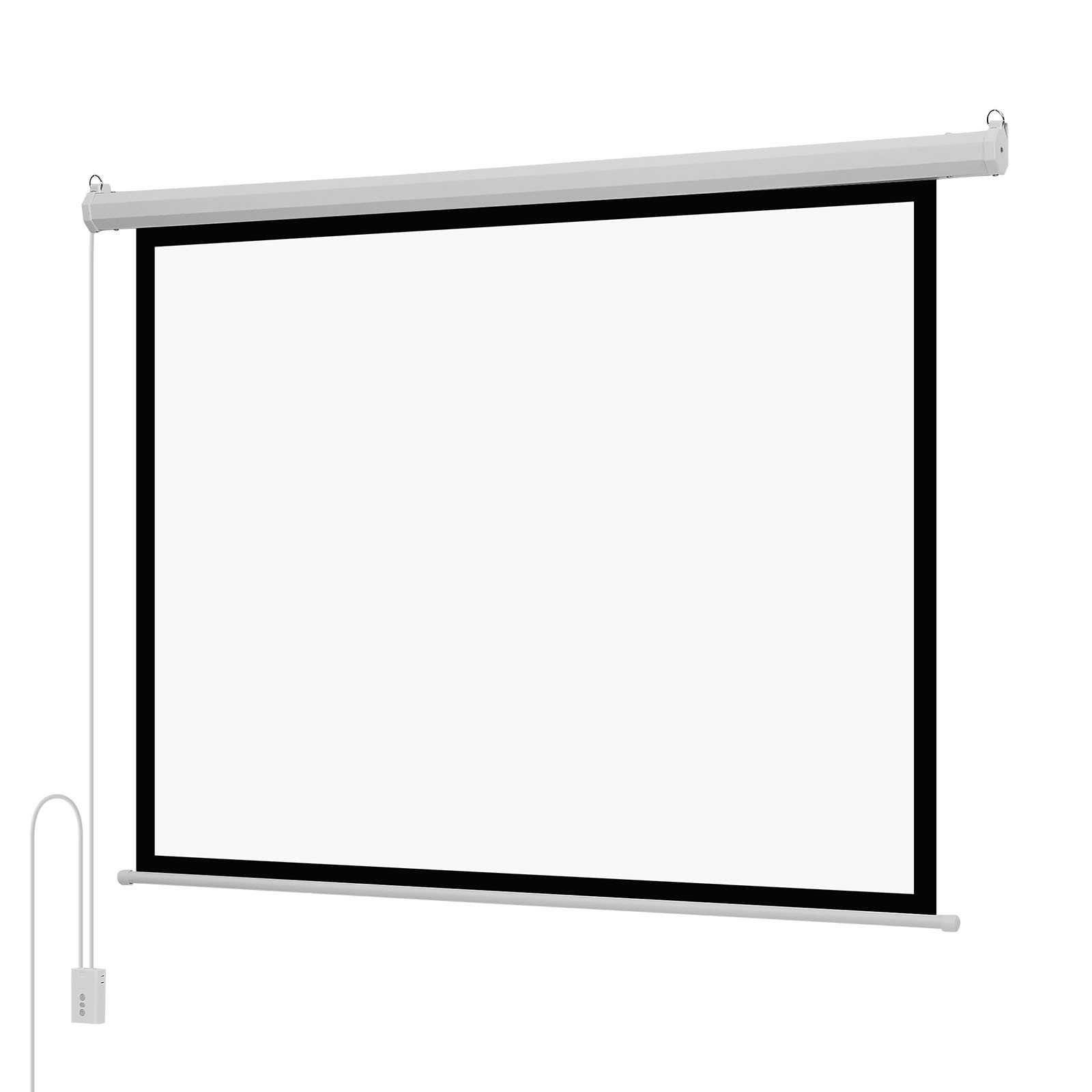 Écran de projection motorisé 1829 mm blanc mat pour vidéoprojecteur 1080 HD home cinéma
