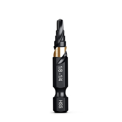 Step Drill Bit, HSS Single Size Step Drill Bit 1/8''-1/4'', Mini Portable Unibit,