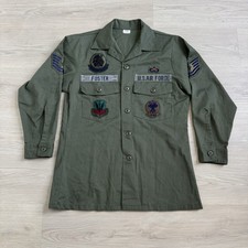 VINTAGE U.S Air Force Green Fatigue OG 507 Button Down Shirt sz 15 1/2 X 31