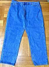 Vtg Carhartt Mens Straight Fit Lined Denim Jeans Blue Workwear Size 44 x 30