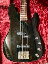 Usato 1984-1987? Fender Japan PJ-455 Nero MIJ Basso di Precisione Attivo Modificato