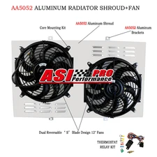 RADIATOR SHROUD+FAN+RELAY KITS For 1967-1972 CHEVY TRUCKS C10 C20 C30 K10 K20