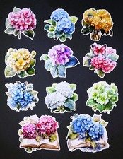 Beautiful DIE CUT CARD TOPPERS Hydrangea Flowers Books Flowers Cardmaking