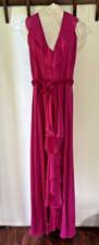 Vintage Valentino Roma Maxi Pink Silk Dress Made in Italy 46/10