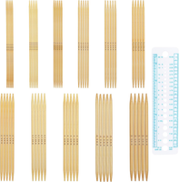 Bambus Stricknadeln Set, 13 Cm Doppelspitzen Stricknadeln Mit Nadellehre, 55 Stü