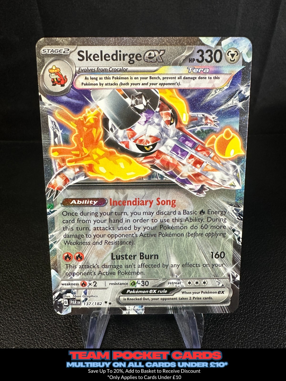 Skeledirge Ex 137/182, Paradox Rift, Pokemon, NM