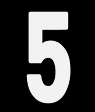 FACTORY EFFEX 8" WHITE #5 PRO NUMBER - Motocross Racing Vintage 02-4485 QTY-3