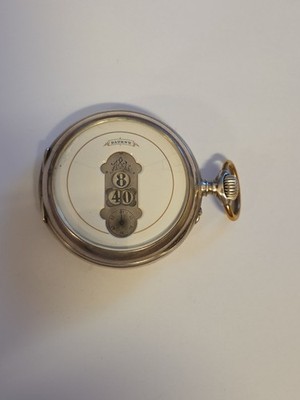 "Patent A&L" Aeby & Landry schwere Silber Taschenuhr Jump-Hour Digitale Anzeige