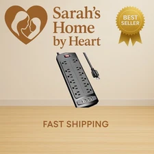 Power Strip, Surge Protector with 12 Outlets and 4 USB Ports, 6 Feet Extensio...