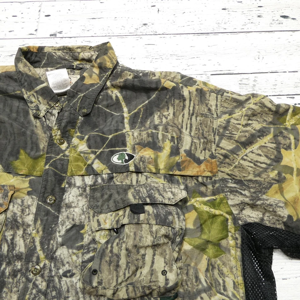 Camisa masculina Mossy Oak XL camuflagem break-up treklite manga longa malha ventilada caça - Imagem 2 de 4