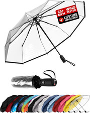 REPEL Windproof Travel Umbrella - Compact  Withstands Winds up to 85MPH , Stron