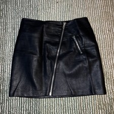 Golddigga Black Faux Leather Mini Skirt With Zip Detail Size 10