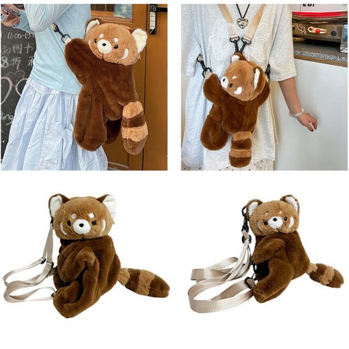 Plush Panda Doll Backpack Casual Shoulder Purse for Outdoor Backpacking Street - Picture 1 of 15