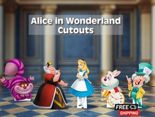 Alice in wonderland cutout birthday party decor mad hatter tea party standee