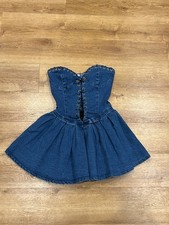 Forever 21 Dress Womens X-Small Blue Denim Corset Mini Dress