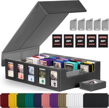 MTG Card Storage Box with 5-Row Deck Case, 3900 Capacity, Black