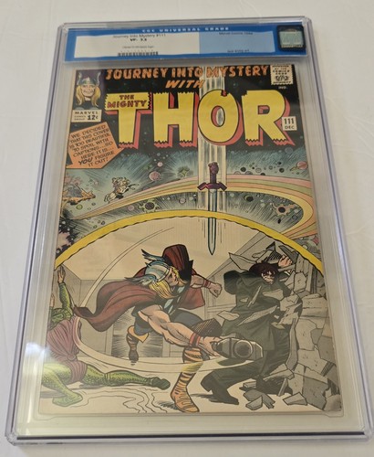 THOR JOURNEY INTO MYSTERY#111 Marvel December 1964 C/OW CGC 7.5 Classic Cover!