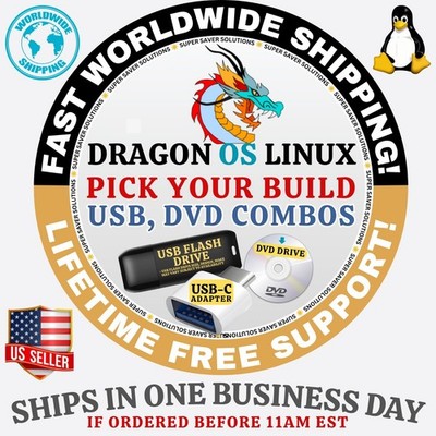 Dragon Linux KDE - Ubuntu-Based Desktop Operating System DVD/USB MAC/PC