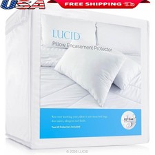 Waterproof Pillow Protector Bed Bug Allergy Dust Mite Encasement Soft Polyester