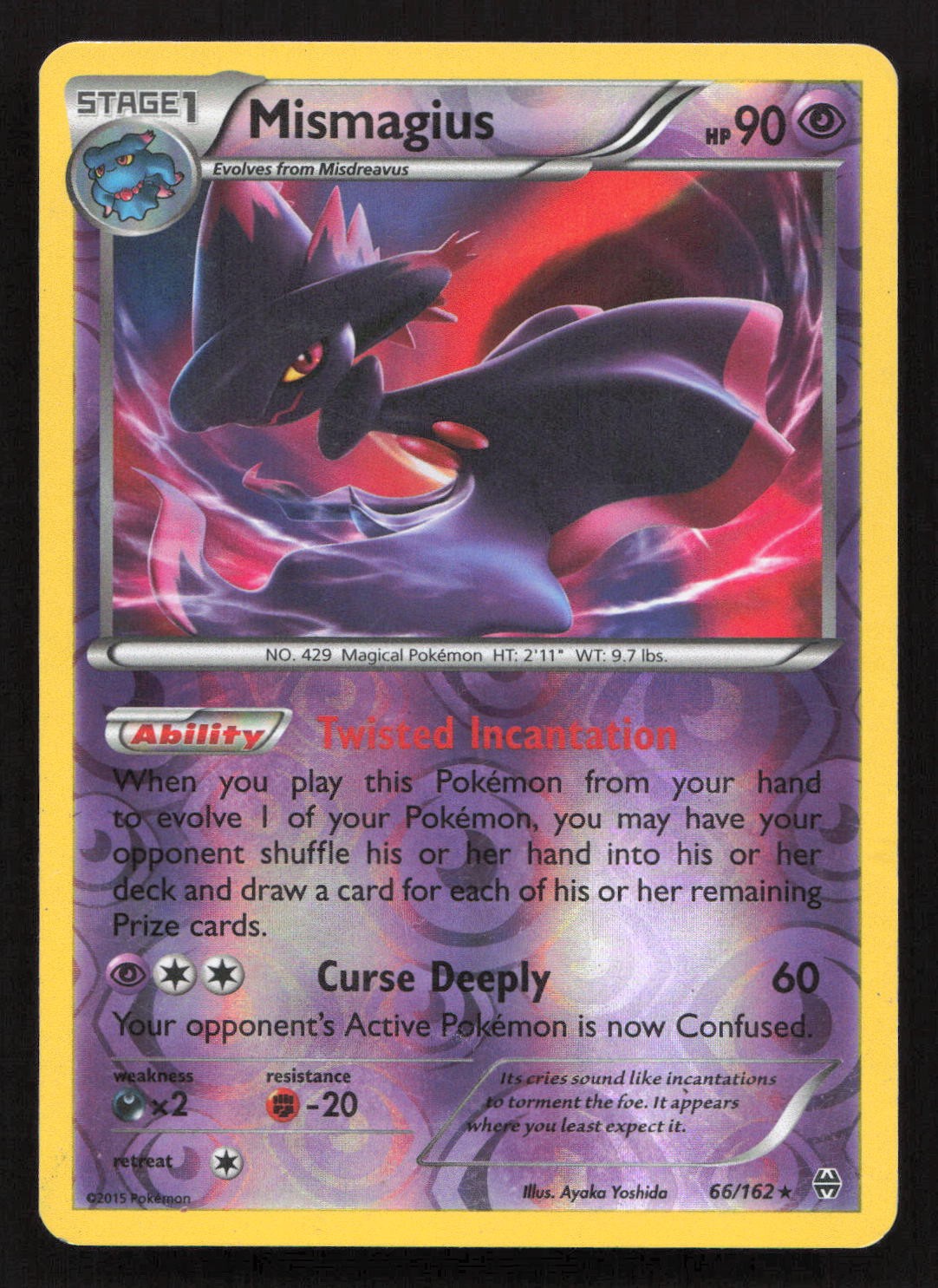 MISMAGIUS 66/162 RARE BREAKTHROUGH REVERSE HOLO NM ILLUS. AYAKA YOSHIDA D55