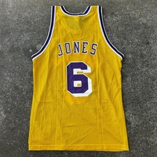 EDDIE JONES Vintage LOS ANGELES LAKERS Champion Jersey 44 NBA Magic Kobe Shaq