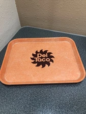 Vintage Del Taco Logo Orange Food Serving Tray Fiberglass￼