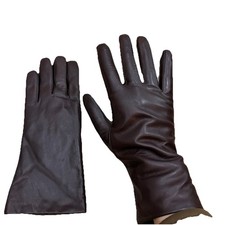 Nordstrom Brown Leather Gloves with FUR Interior lining Unworn NEW WOMENS L