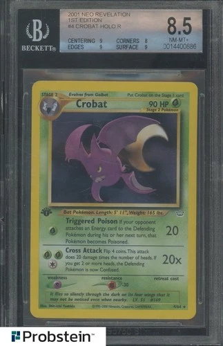 2001 Pokemon Neo Revelation 1st Edition #4 Crobat Holo BGS 8.5 NM-MT+