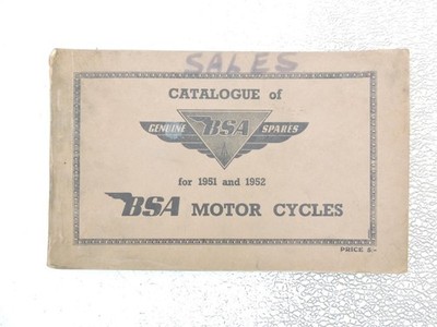 Original 1951-1952 BSA Spare Parts Catalog Book Manual Pre-Unit 500 A7 B13241
