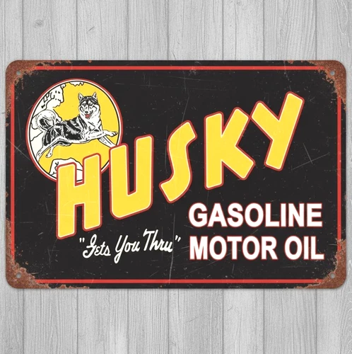 Husky Gasoline And Motor Oil 8 x 12 Vintage Novelty Metal Sign Made In USA New!