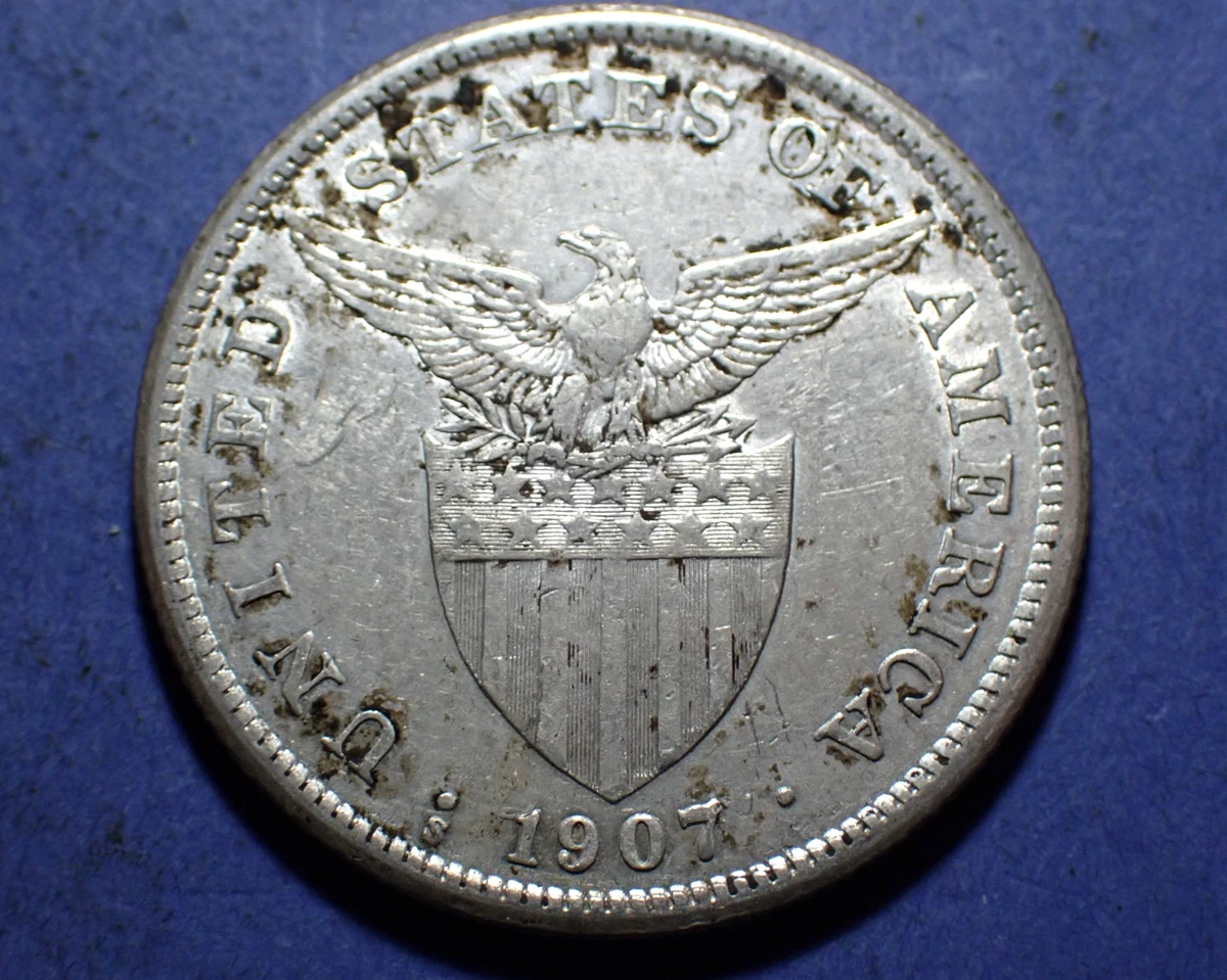 Circulated Silver 1907 Year U.S. Philippine Coins (1898-1946) for