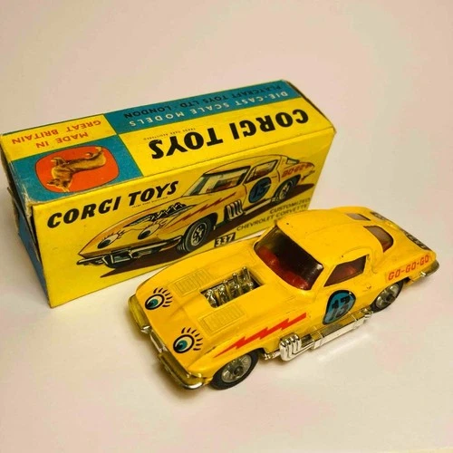 Corgi Toys #337 Chevrolet Corvette Sting Ray Lazy Bones - Original Vtg (ref270