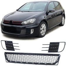 Grille Gauche Droite Centre Noir pour VW GOLF 6 VI 08-13 Gti GTD Pare-Chocs