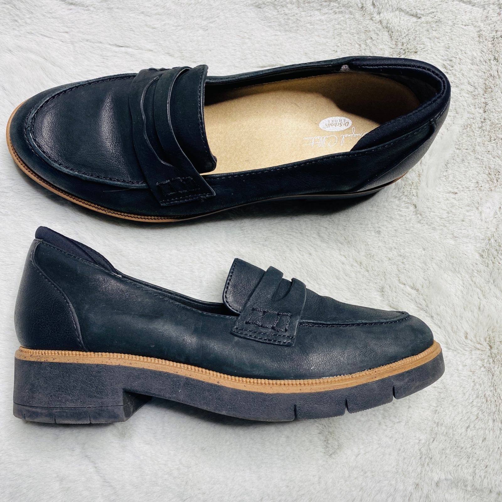 SAOLA Dr. Scholls scarpe originali donna 7 5 generazione mocassini suola a strappo prep pelle