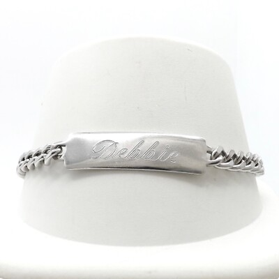 Sterling Silver Nameplate ID Debbie Name Curb Link Bracelet