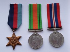 WW2 CAMPAIGN MEDALS (Original & Full Size) 1939 STAR, DEFENCE & BRIT WAR MEDAL