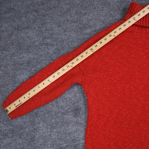 J Jill Sweater Womens XL Red / Orange Turtleneck Cotton Acrylic Dolman Sleeve - Picture 7 of 10