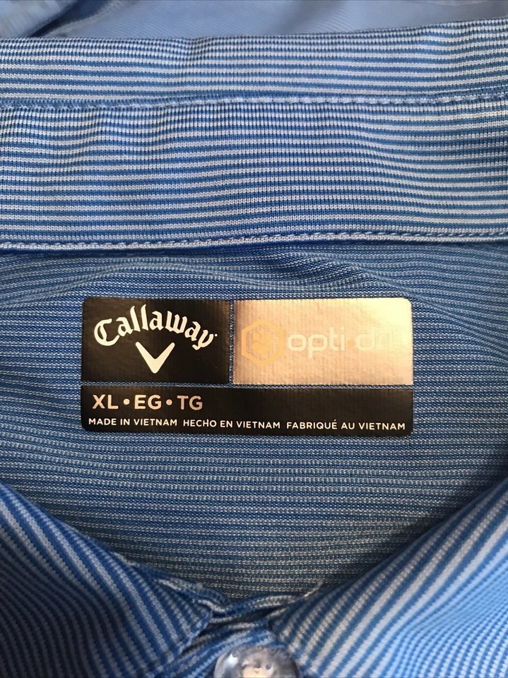 Callaway Opti Dri Mens Polyester Golf Polo Shirt XL Magnetic Blue - Image 4 of 4