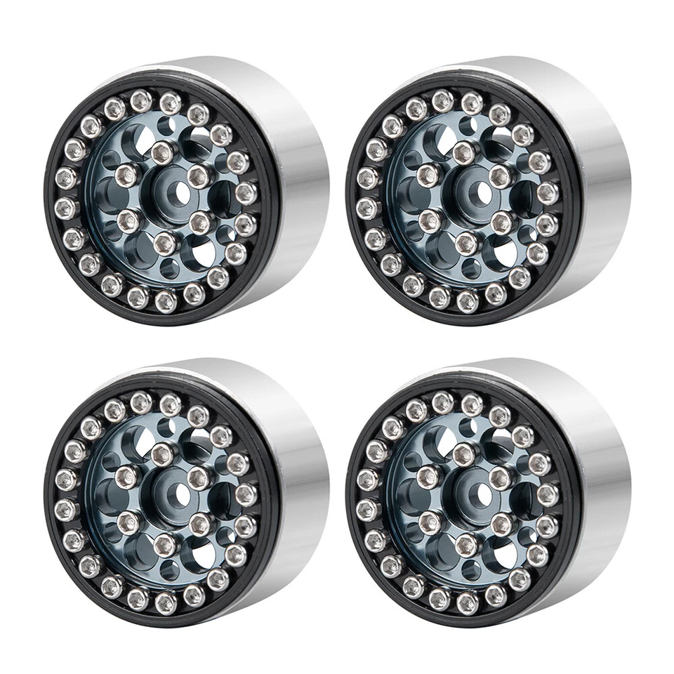 4X Alloy Beadlock Wheel Rim Hub For 1:24 Axial SCX24 AXI90081 AXI00001/2 RC Car - Image 3 of 4