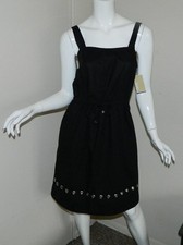 NEW Women 100% Cotton Michael Kors MK Sleveeless Solid Black Casual Size 4 $99