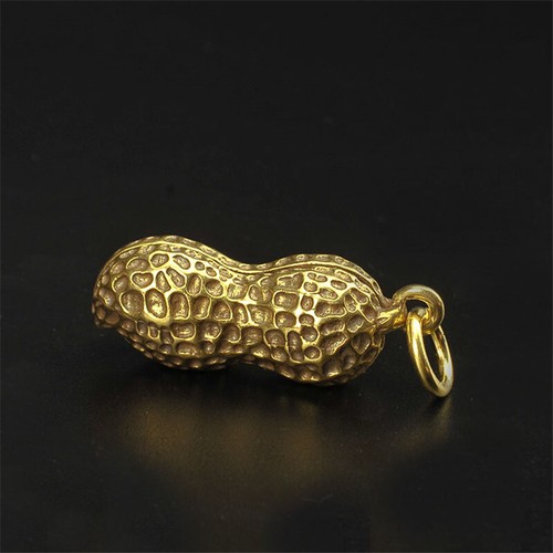 Llavero colgante de latón puro cacahuete anillo de regalo colgante miniatura figura artesanal - Imagen 8 de 14