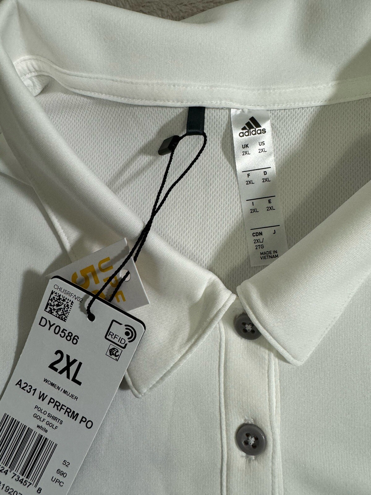 Polo Performance Polo Sport Shirt A231 2xl New White