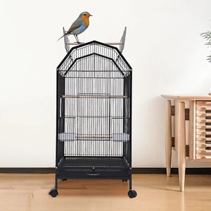 Grand oiseau Cage with Rolling Stand Cockatiel Parakeet Finch Parrot Cage d'oiseaux