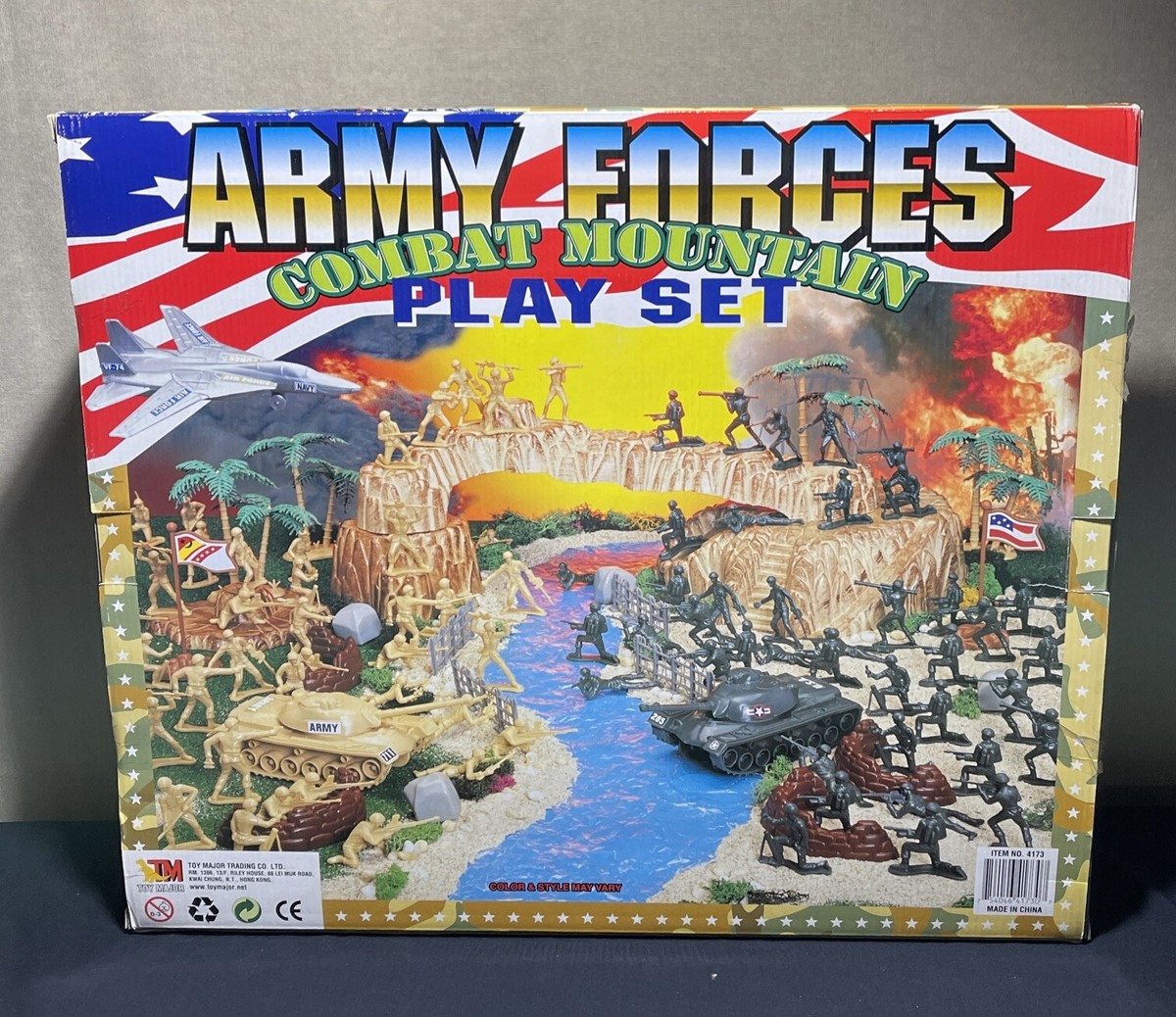 PLAY SET ARMY FORCES COMBAT MOUNTAIN 100 Pcs TOY MAJOR #4173 | eBay